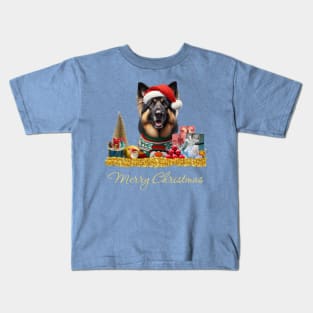 Merry Christmas German Shepherd Kids T-Shirt